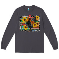 Smoke western rooster coop animals sunflowers cowhide serape wooden Long Sleeve Tee - Artiststas