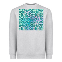 Heather Grey turquoise leopard glitter Heavyweight Sweatshirt - JahusDesignShop