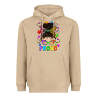 Mushroom LGBTQ+ Messy Bun With Colorful Stars Heavyweight Hoodie - BundleAndBundleShop