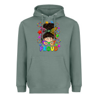 Sage LGBTQ+ Messy Bun With Colorful Stars Heavyweight Hoodie - BundleAndBundleShop