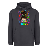 Smoke LGBTQ+ Messy Bun With Colorful Stars Heavyweight Hoodie - BundleAndBundleShop