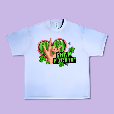 Shamrockin' Rock N Roll Female Hand Urban Heavy Tee Designed By Artiststas