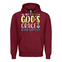 Burgundy all of god's grace in one tiny face Zipper Hoodie - MaliasSmallBusiness