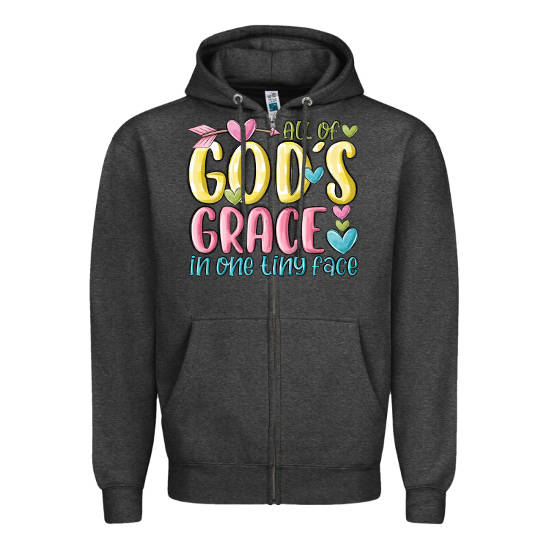 All Of God's Grace In One Tiny Face Zipper Hoodie by MaliasSmallBusiness | Teevron