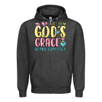 Charcoal Heather all of god's grace in one tiny face Zipper Hoodie - MaliasSmallBusiness