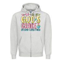 Dove Grey all of god's grace in one tiny face Zipper Hoodie - MaliasSmallBusiness