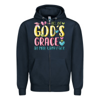 Navy all of god's grace in one tiny face Zipper Hoodie - MaliasSmallBusiness
