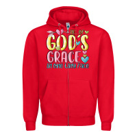 Red all of god's grace in one tiny face Zipper Hoodie - MaliasSmallBusiness