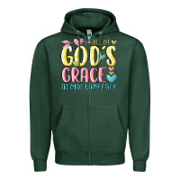 Sports Green all of god's grace in one tiny face Zipper Hoodie - MaliasSmallBusiness