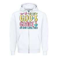 White all of god's grace in one tiny face Zipper Hoodie - MaliasSmallBusiness