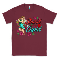 Burgundy stupid cupid Classic Tee - AdoDesignShop