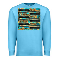 Ocean Blue Hairdresser Parting Comb With Leopard And Glitter Seamless Pattern Bbs Premium Sweatshirt - BundleAndBundleShop