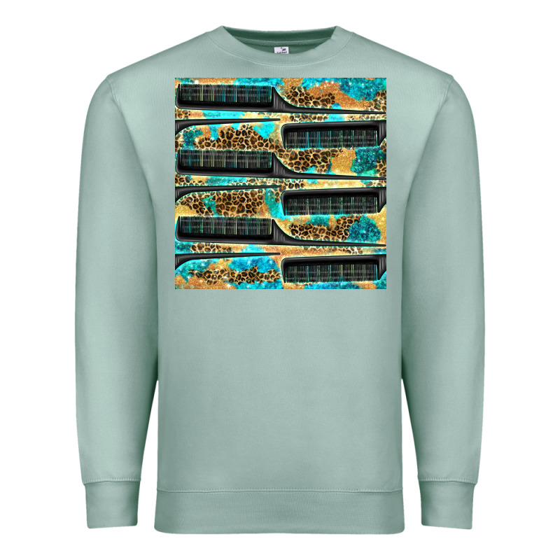 Hairdresser Parting Comb With Leopard And Glitter Seamless Pattern Bbs Premium Sweatshirt by BundleAndBundleShop | Teevron