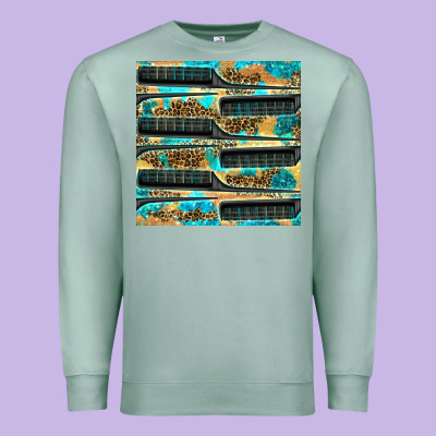 Hairdresser Parting Comb With Leopard And Glitter Seamless Pattern Bbs Premium Sweatshirt Designed By Bundleandbundleshop