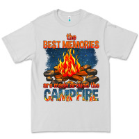 Dove Grey the best memories are made around the campfire Premium Tee - texasbilliewilder