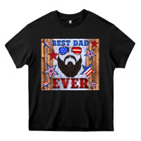 Black best dad ever american flag Heavy Core Tee - Artiststas
