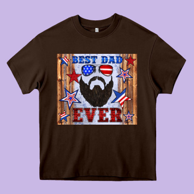 Best Dad Ever American Flag Heavy Core Tee Designed By Artiststas
