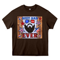 Chocolate Brown best dad ever american flag Heavy Core Tee - Artiststas
