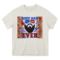 Cream best dad ever american flag Heavy Core Tee - Artiststas