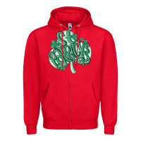 Red st patrick's day Zipper Hoodie - MaliasSmallBusiness
