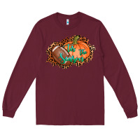 Burgundy tis the season football pumpkin Long Sleeve Tee - AdoDesignShop