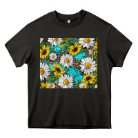 Asphalt western daisy and sunflower Heavy Core Tee - RanaPortraitStore