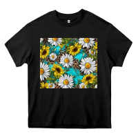 Black western daisy and sunflower Heavy Core Tee - RanaPortraitStore