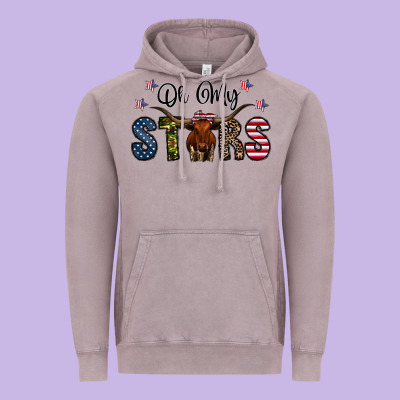 Oh My Stars Vintage Hoodie Designed By Cowhidedigitalart