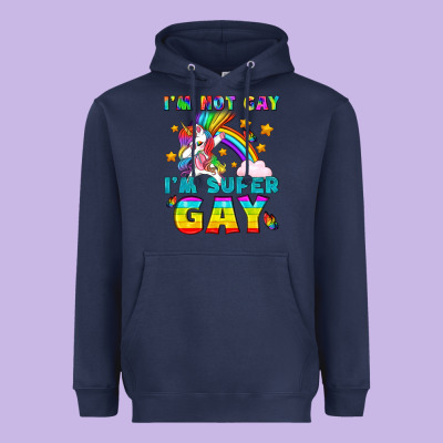 Lgbtq I'm Not Gay I'm Super Gay Heavyweight Hoodie Designed By Bundleandbundleshop
