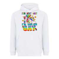 White LGBTQ I'm Not Gay I'm Super Gay Heavyweight Hoodie - BundleAndBundleShop