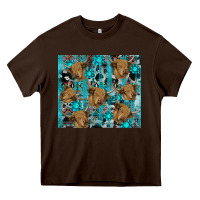 Chocolate Brown western aztec highland cow Heavy Core Tee - RanaPortraitStore