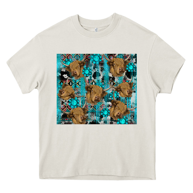 Western Aztec Highland Cow Heavy Core Tee by RanaPortraitStore | Teevron