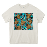 Cream western aztec highland cow Heavy Core Tee - RanaPortraitStore