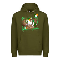Army Green Unicorn Dabbing with Shamrock for St. Patricks Day Premium Hoodie - Bettercallsaul