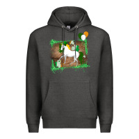 Charcoal Heather Unicorn Dabbing with Shamrock for St. Patricks Day Premium Hoodie - Bettercallsaul