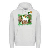 Dove Grey Unicorn Dabbing with Shamrock for St. Patricks Day Premium Hoodie - Bettercallsaul
