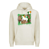 Oatmeal Heather Unicorn Dabbing with Shamrock for St. Patricks Day Premium Hoodie - Bettercallsaul
