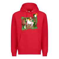 Red Unicorn Dabbing with Shamrock for St. Patricks Day Premium Hoodie - Bettercallsaul