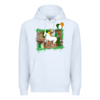 White Unicorn Dabbing with Shamrock for St. Patricks Day Premium Hoodie - Bettercallsaul