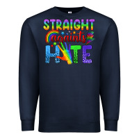 Navy Straight Againts Hate Premium Sweatshirt - BundleAndBundleShop