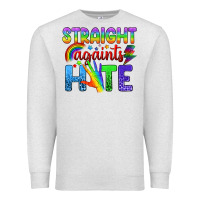 Oatmeal Heather Straight Againts Hate Premium Sweatshirt - BundleAndBundleShop