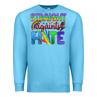 Ocean Blue Straight Againts Hate Premium Sweatshirt - BundleAndBundleShop