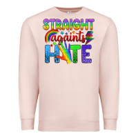 Pale Pink Straight Againts Hate Premium Sweatshirt - BundleAndBundleShop