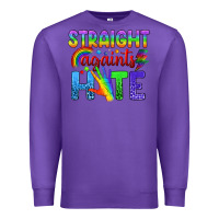 Purple Straight Againts Hate Premium Sweatshirt - BundleAndBundleShop
