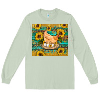 Matcha western farm chicken coop animals sunflowers leopard turquoise wooden Long Sleeve Tee - Artiststas