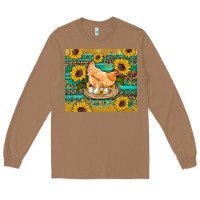 Toasted Coconut western farm chicken coop animals sunflowers leopard turquoise wooden Long Sleeve Tee - Artiststas