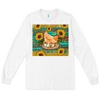 White western farm chicken coop animals sunflowers leopard turquoise wooden Long Sleeve Tee - Artiststas