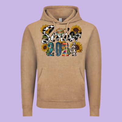 Senior 2024 Vintage Hoodie Designed By Racoondesign
