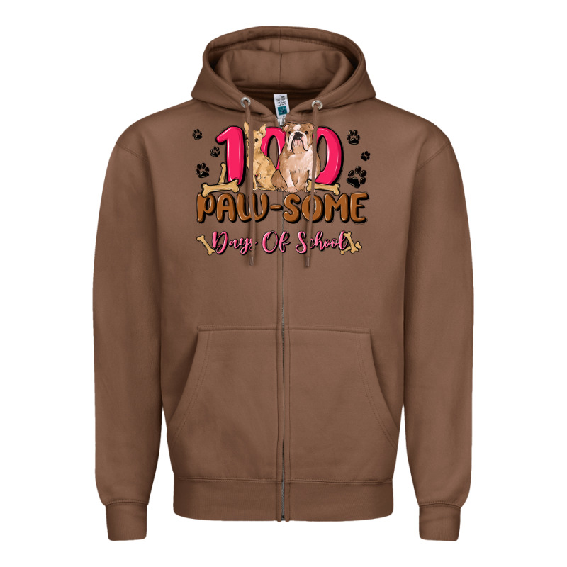100 Paw Some Days Of School Zipper Hoodie by MaliasSmallBusiness | Teevron