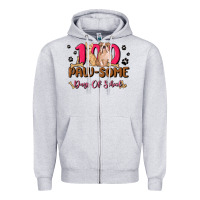 Heather Grey 100 paw some days of school Zipper Hoodie - MaliasSmallBusiness